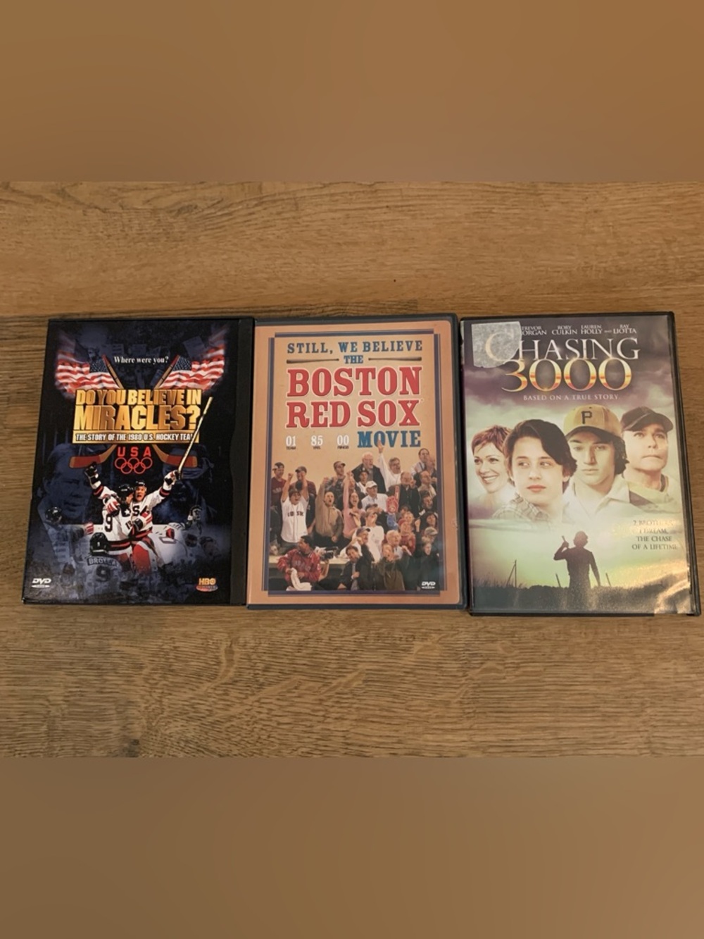 3 DVDs - sports movies; Do You Believe in Miracles? & more